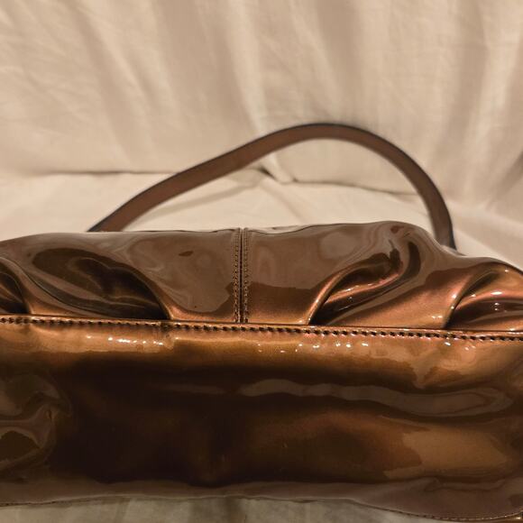 Coach Madison Demi Copper Patent Leather Small Pleated Bag Excellent Condition - Picture 7 of 16
